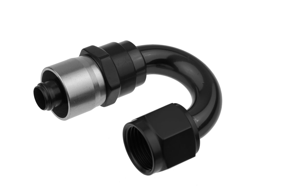 Redhorse Performance 7180-10-2 -10 AN 180 Degree Crimp Style Hose End - Black