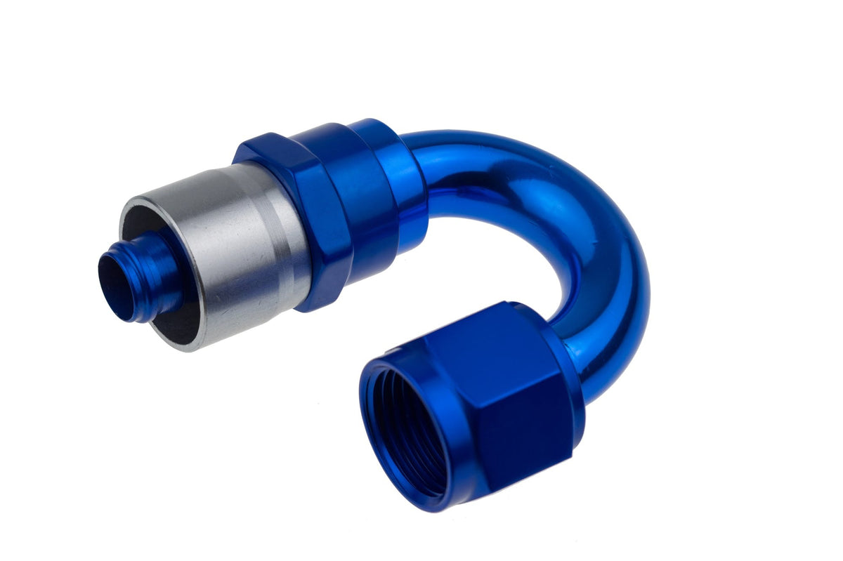 Redhorse Performance 7180-12-1 -12 AN 180 Degree Crimp Style Hose End - Blue