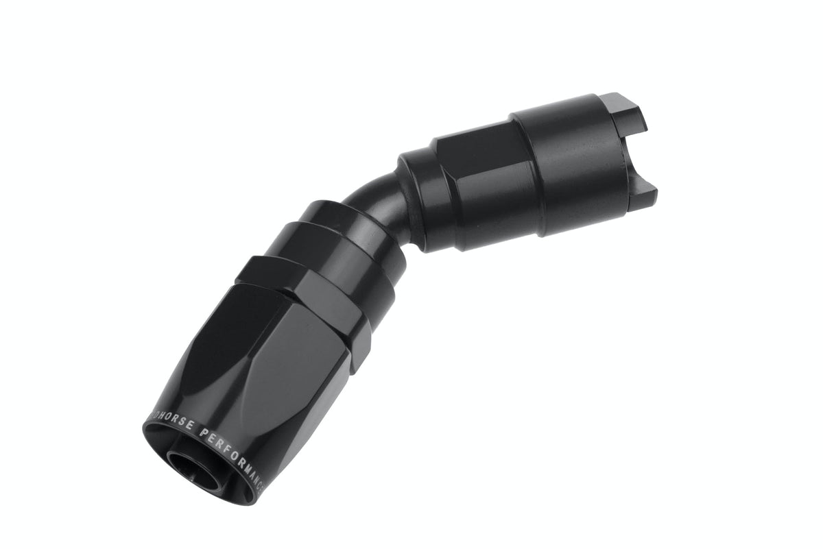 Redhorse Performance 8045-06-06-2 -06 to 3/8in SAE quick disconnect Female 45deg - black.
