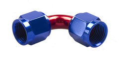 Redhorse Performance 8190-10-1 -10 Female to Female AN/JIC flare swivel coupling -90 deg - red and blue