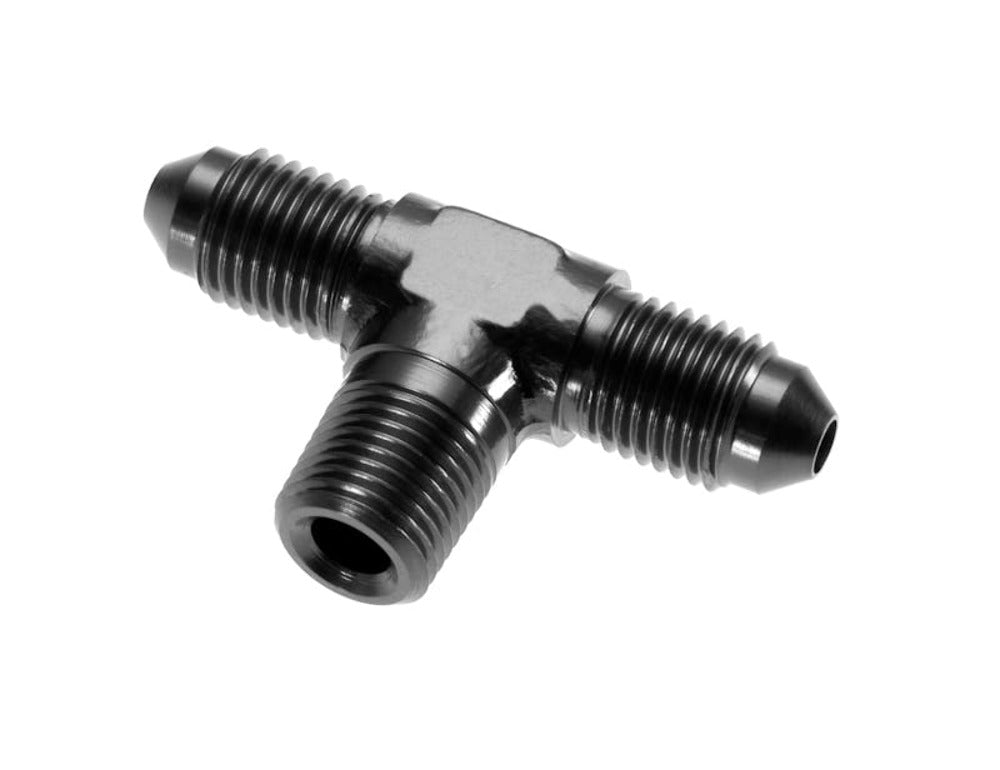 Redhorse Performance 825-04-02-2 -04 x -02 (1/8in) tee with thread on the side - black