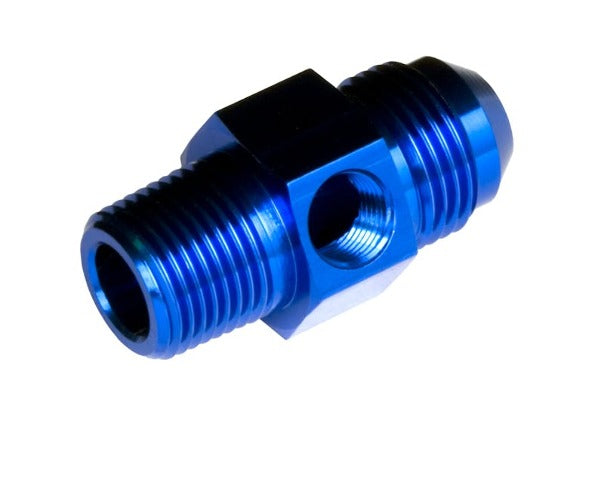 Redhorse Performance 9194-08-06-1 -08 Male AN/JIC to -06 (3/8in) NPT Male with 1/8in NPT hex - blue