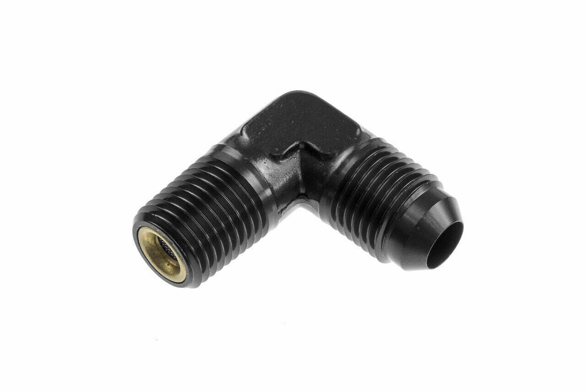Redhorse Performance 922-06-02-2 -06 AN Male to 1/8 NPT with nitrous screen, 90 deg - black