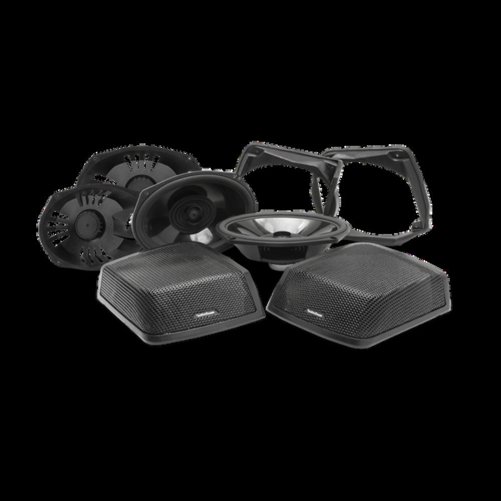 Rockford Fosgate Source unit, six speakers & amplifier kit for select 1998-2013 Road Glide Ultra Glide pn hd9813rgu-stage3