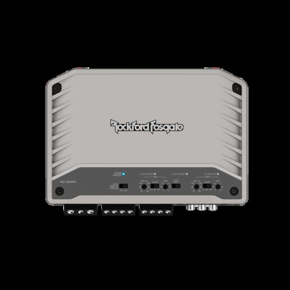 Rockford Fosgate 4 channel Element Ready amplifier
50x4 @ 4?, 75x4 @ 2?, 150x2 @ 4? bridged pn m2-300x4