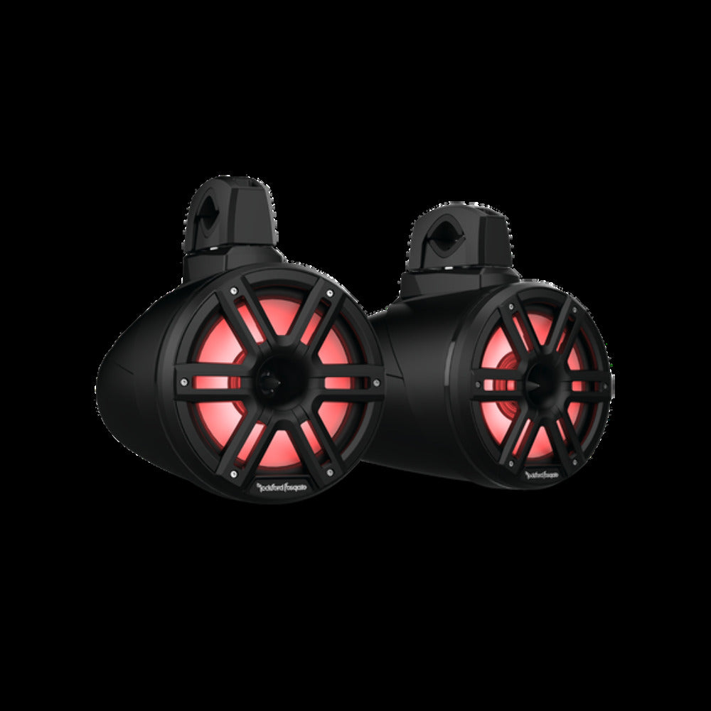 Rockford Fosgate 8? Color Optix horn wake tower speakers, 300W RMS, 1200W peak, black & stainless pn m2wl-8hb