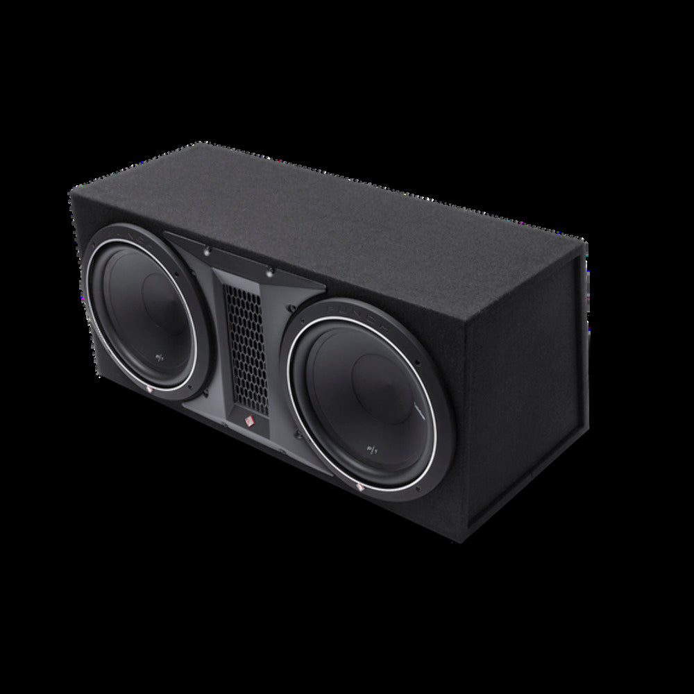 Rockford Fosgate Dual 12" ported loaded enclosure, 500 watts RMS, 
2? final, H 15.1? x W 33.9? x pn p1-2x12