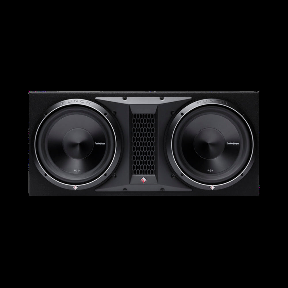 Rockford Fosgate Dual 12" ported loaded enclosure 1200 watts RMS 1 final H 15.12 x W P3-2X12