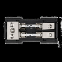Rockford Fosgate Fused AGU distribution block platinum finish accepts 1/0 AWG/ 4 AWG inputs (2 rffdagu DAGU
