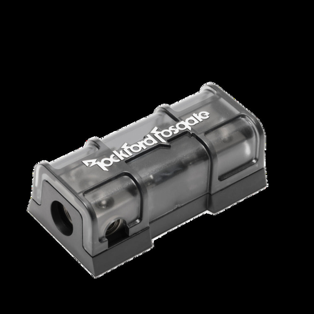 Rockford Fosgate Fused AGU distribution block platinum finish accepts 1/0 AWG/ 4 AWG inputs (2 rffdagu DAGU