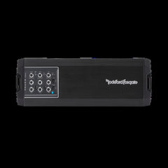 Rockford Fosgate 5 channel amplifier 100x4 + 400x1 @ 4?,
100x4 + 600x1 @ 2?, NA + 600x1 @ 1? pn t1000x5ad