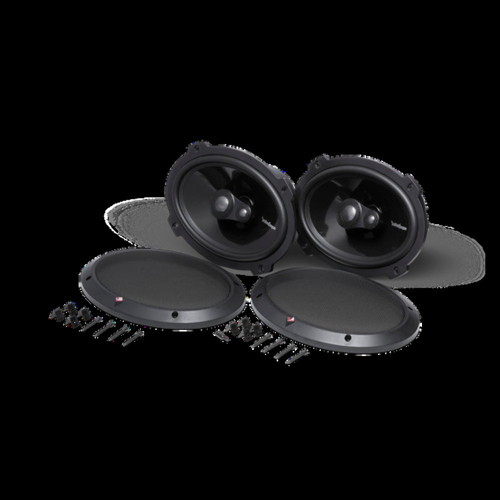 Rockford Fosgate 6x9? full range 3-way
100 watts RMS, 200 watts peak, grilles included pn t1693