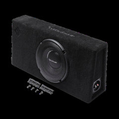 Rockford Fosgate 10" sealed loaded enclosure 500 watts RMS 1 final H 12.5 x W 26.8 x Dtop T1S-1X10