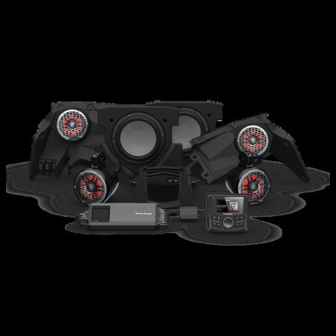 Rockford Fosgate PMX-3 1500 watt Color Optix front speakers dual subwoofer & Color Optix rear X317-STG5