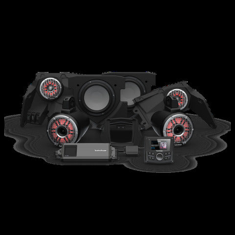 Rockford Fosgate PMX-3 1500 watt Color Optix front speakers dual subwoofer & Color Optix rear X317-STG6
