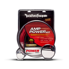 Rockford Fosgate Complete amp kit: 17ft 4AWG power wire, 3ft 4AWG ground wire, 30ft 16AWG spkr wi pn rfk4x