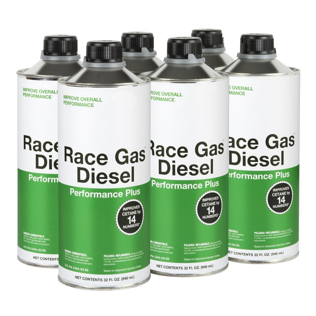 Race Gas 300132 Race Gas Diesel Performance Plus (Adds 14 CETANE Numbers, Case-(6) 32-oz. Cans)