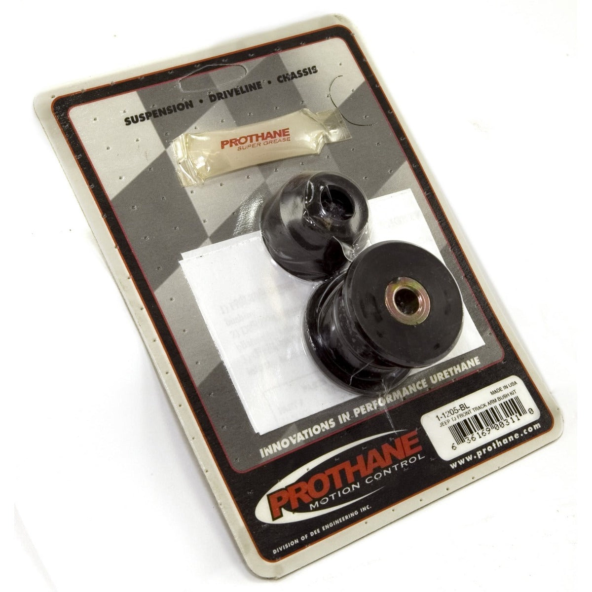 Rugged Ridge 1-1205BL Track Bar Bushings; Black; Front; 97-06 Jeep Wrangler TJ