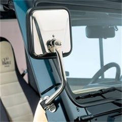 Rugged Ridge 11001.08 CJ-Style Side Mirror Kit; Black; 97-06 Jeep Wrangler TJ
