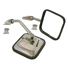 Rugged Ridge 11005.02 Side Mirrors with Convex Mirror; Stainless Steel; 55-86 Jeep CJ Models