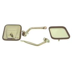 Rugged Ridge 11005.07 CJ-Style Side Mirror Kit; Stainless Steel; 97-06 Jeep Wrangler TJ