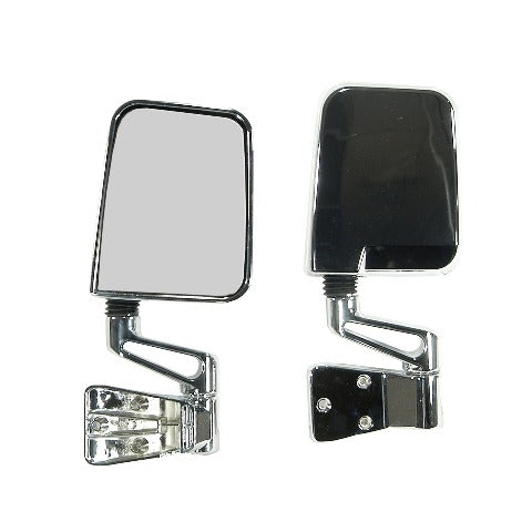 Rugged Ridge 11010.04 Door Mirror Kit; Chrome; 87-02 Jeep Wrangler