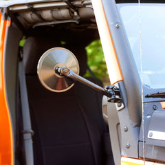 Rugged Ridge 11025.11 Quick Release Mirror, Round, Black; 97-18 Wrangler TJ/LJ/JK/JKU