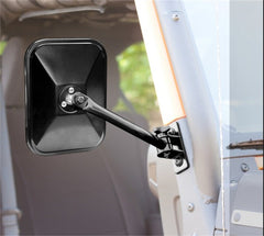 Rugged Ridge 11025.13 Quick Release Side Mirror; Black; Rectangular; 97-17 Jeep Wrangler