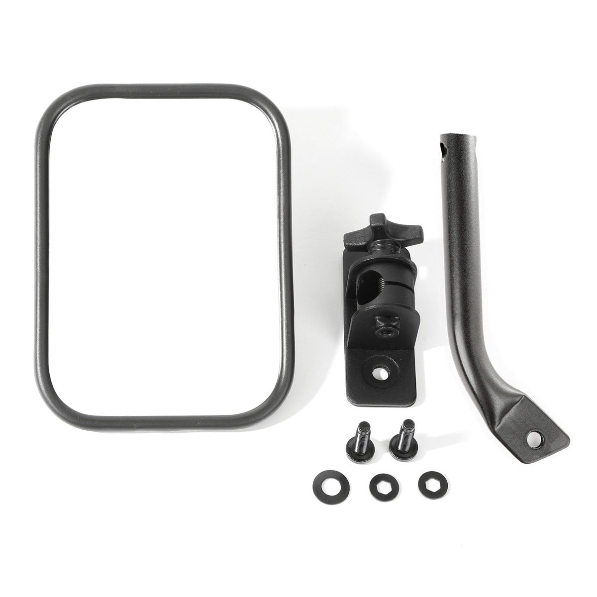 Rugged Ridge 11025.20 Stubby Trail Mirror; Rectangular; Txt Black; 97-17 Jeep Wrangler JK