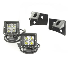 Rugged Ridge 11027.10 Windshield Bracket LED Kit; Black; Square; 07-17 Jeep Wrangler JK