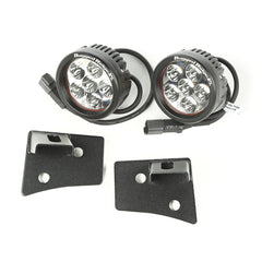 Rugged Ridge 11027.17 Windshield Bracket LED Kit; Textured Black; Round; 07-17 Wrangler JK