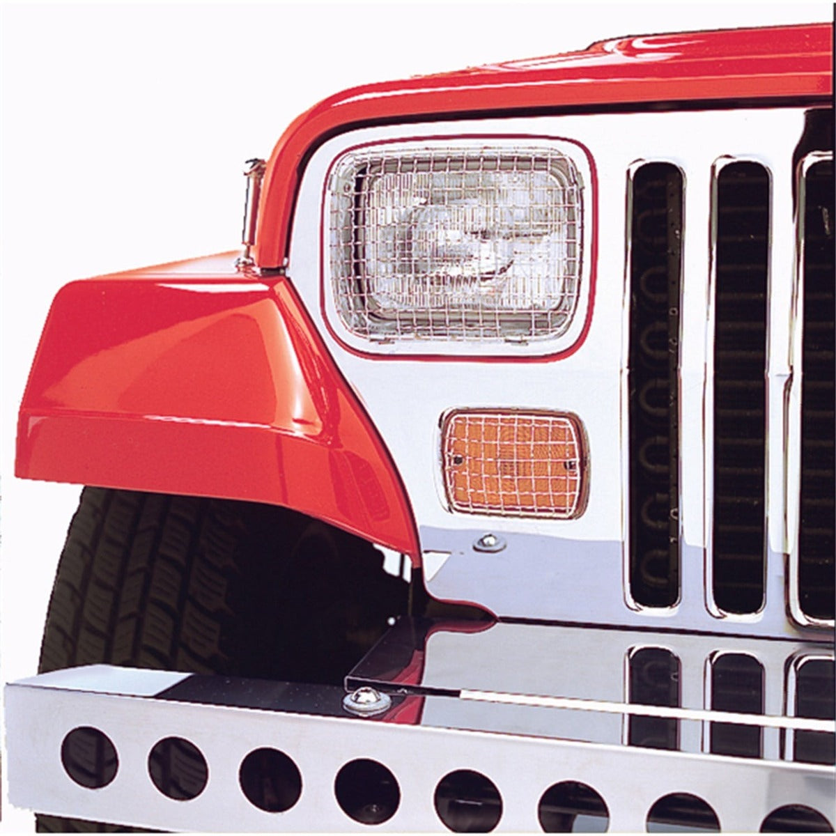 Rugged Ridge 11102.02 Stone Guard Set; Stainless Steel; 87-95 Jeep Wrangler YJ