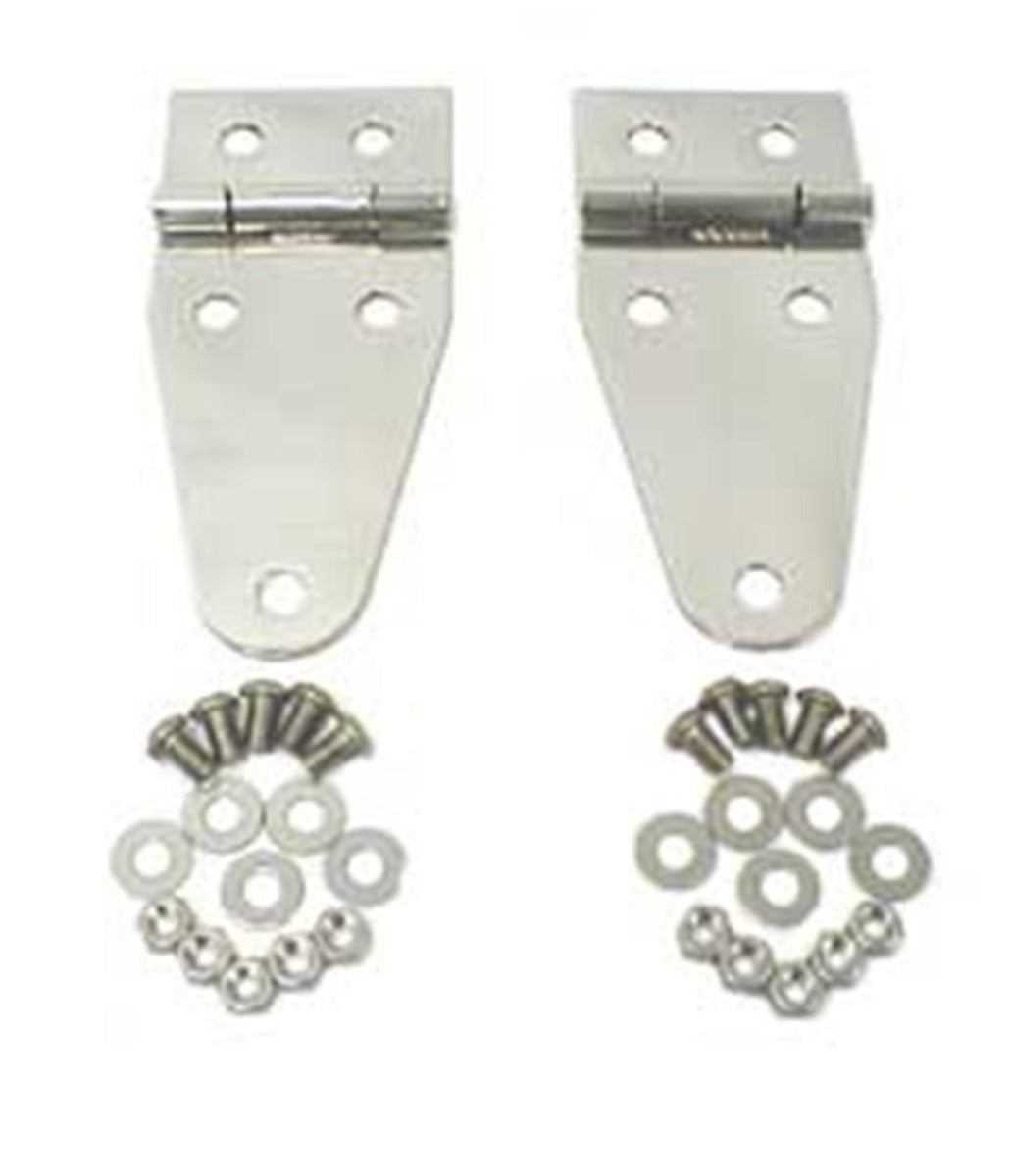 Rugged Ridge 11111.01 Hood Hinges; Stainless Steel; 76-95 Jeep CJ/Wrangler YJ
