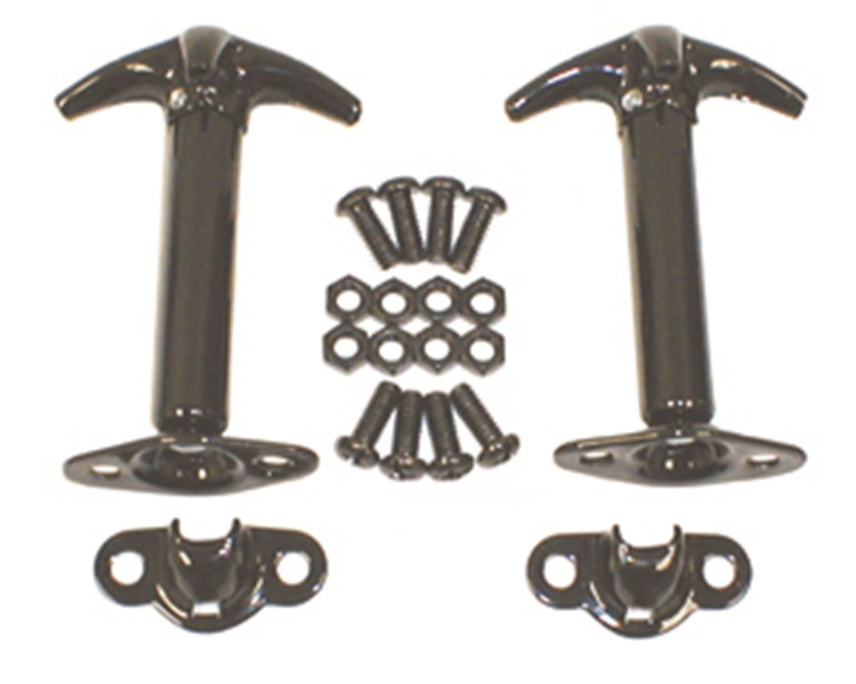 Rugged Ridge 11210.01 Hood Catch Kit; Black; 41-95 Jeep CJ/Wrangler YJ