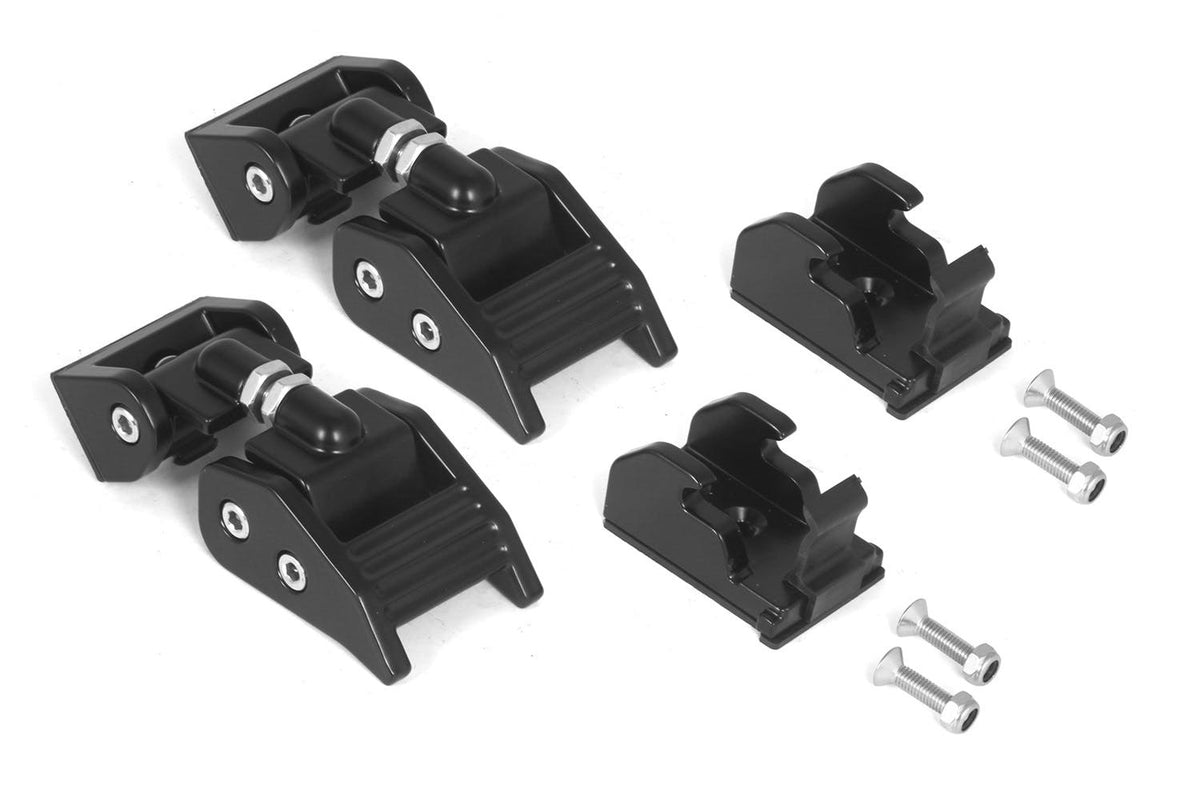 Rugged Ridge 11210.15 Hood Catches; Black Aluminum; 97-06 Jeep Wrangler TJ