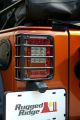 Rugged Ridge 11226.11 Tail Light Euro Guards; Textured Black; 07-17 Jeep Wrangler JK