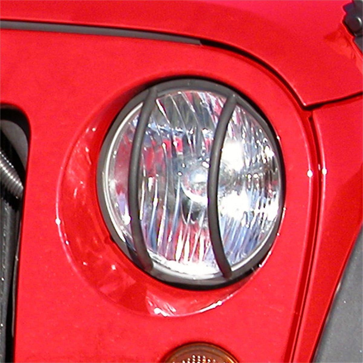 Rugged Ridge 11230.03 Headlight Euro Guards; Black; 07-17 Jeep Wrangler JK