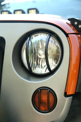Rugged Ridge 11230.11 Headlight Euro Guards; Textured Black; 07-17 Jeep Wrangler JK