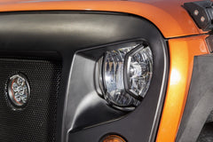 Rugged Ridge 11230.12 Elite Headlight Euro Guards; Txt.Blk; 07-17 Jeep Wrangler JK/JKU