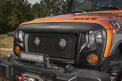 Rugged Ridge 11230.12 Elite Headlight Euro Guards; Txt.Blk; 07-17 Jeep Wrangler JK/JKU