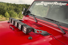 Rugged Ridge 11232.09 Light Bar; Hood Mounted; 97-06 Jeep Wrangler TJ