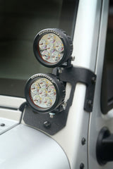 Rugged Ridge 11232.34 A-Pillar Light Mount Kit, Textured Black, Round LED