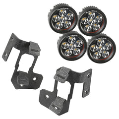 Rugged Ridge 11232.34 A-Pillar Light Mount Kit, Textured Black, Round LED