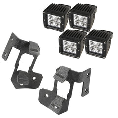 Rugged Ridge 11232.35 A-Pillar Light Mount Kit, Textured Black, Square LED