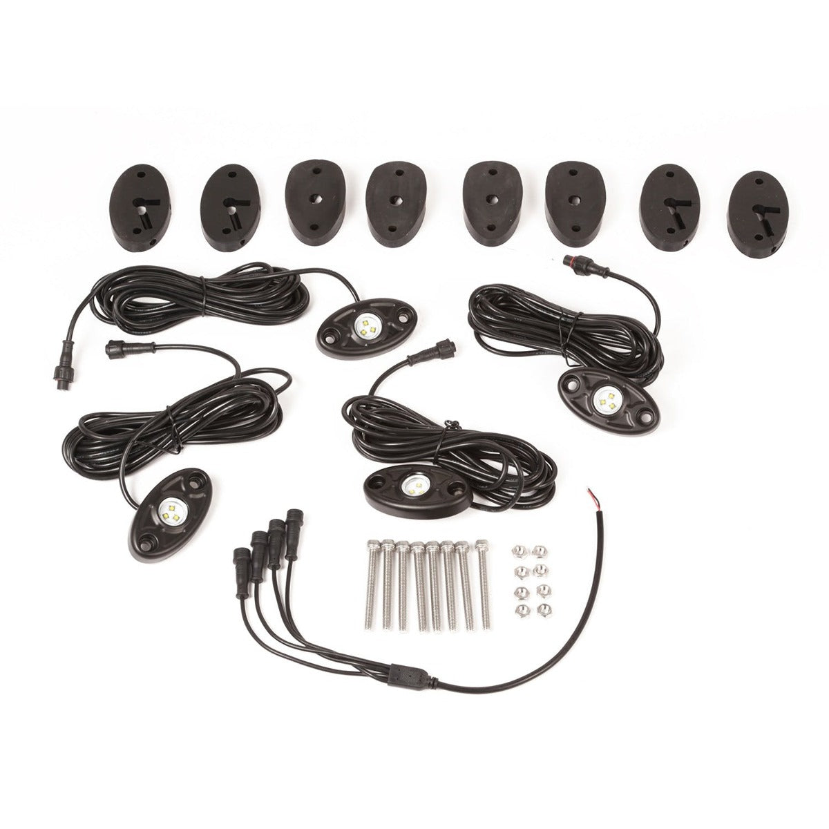 Rugged Ridge 11232.39 LED Rock Light Kit; 4-Piece; White; 07-17 JK