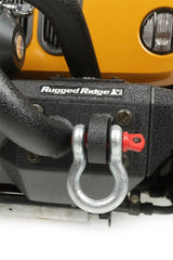 Rugged Ridge 11235.01 D-Ring Shackles; 3/4-Inch; Silver with Red pin; Steel; Pair