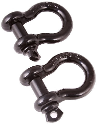 Rugged Ridge 11235.04 D-Ring Shackles; 3/4-Inch; Black; Steel; Pair