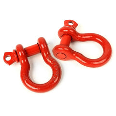 Rugged Ridge 11235.08 D-Ring Shackles; 3/4-Inch; Red; Steel; Pair