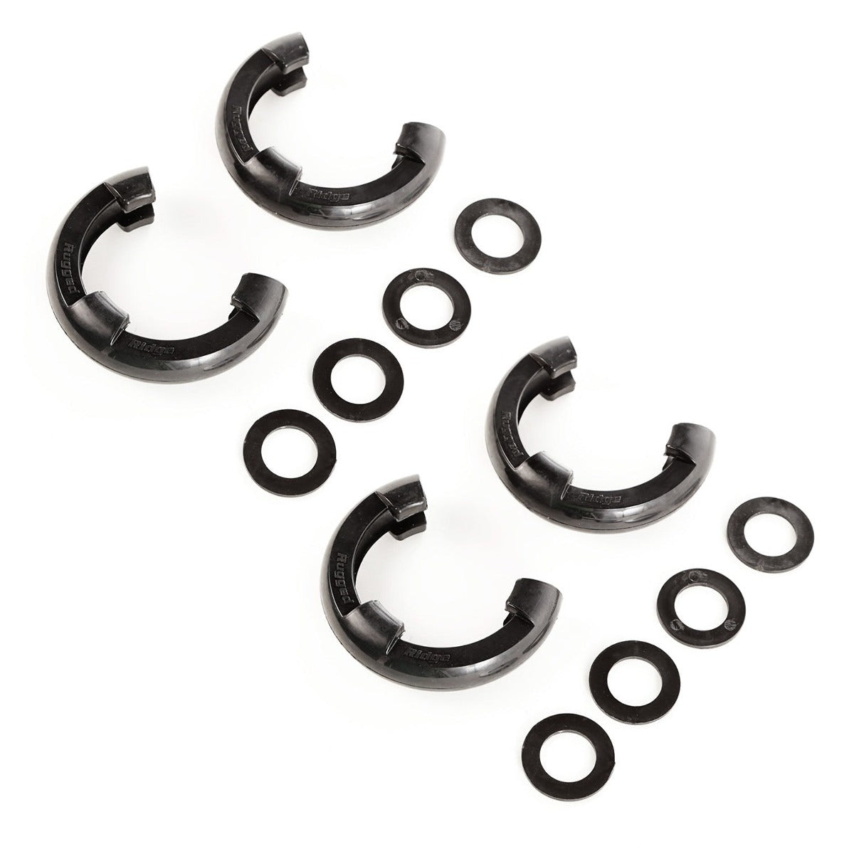 Rugged Ridge 11235.60 D-Ring Isolator Kit; Black; 2-Pair; 3/4-Inch