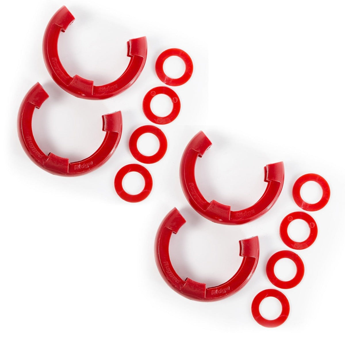 Rugged Ridge 11235.61 D-Ring Isolator Kit; Red 2-Pair; 3/4-Inch